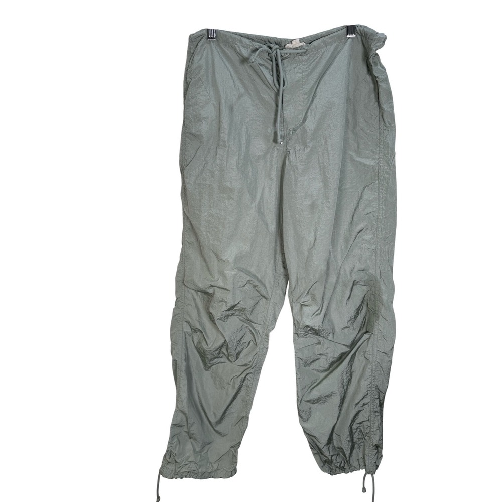 LA Hearts Parachute Pants Womens Sage Green Nylon Baggy Joggers XS